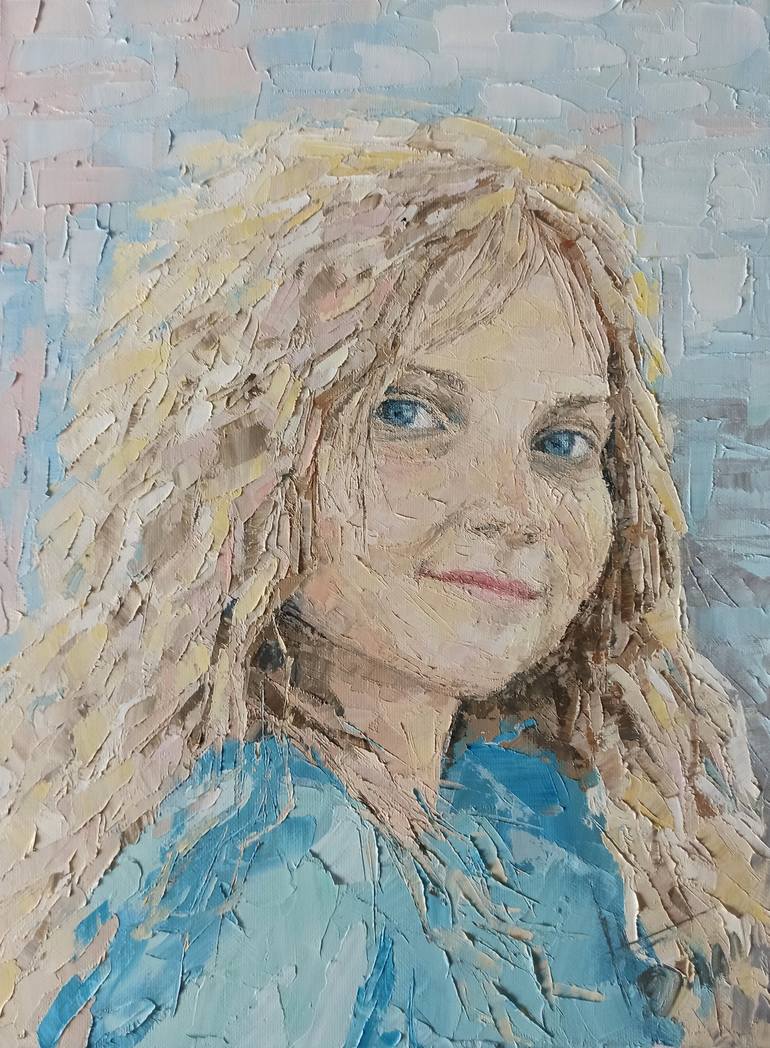 Original Impressionism Children Painting by Natalia Bykova