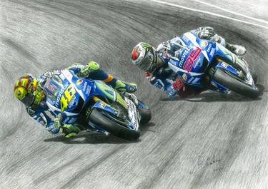 Valentino Rossi vs Jorge Lorenzo MotoGP. motorcycle sport. yamaha M1 thumb