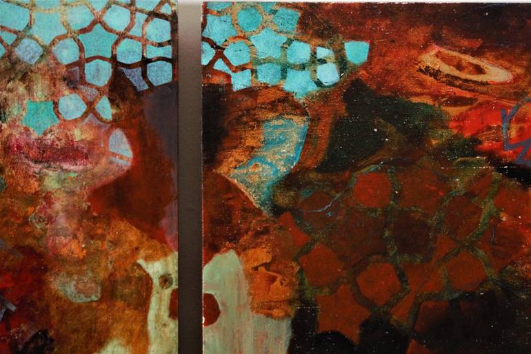 Original Abstract Expressionism Geometric Painting by Zia Haider