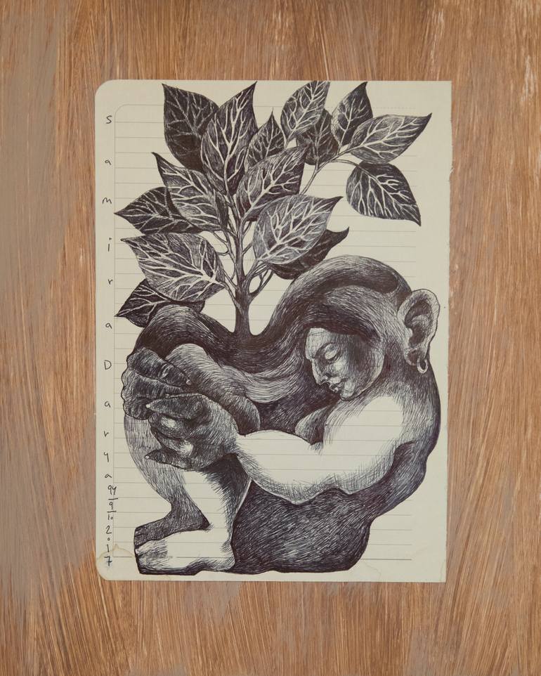 Original Black & White Still Life Painting by Samira Darya