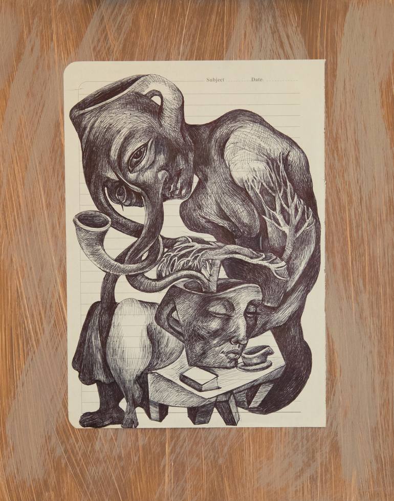 Original Black & White Still Life Painting by Samira Darya