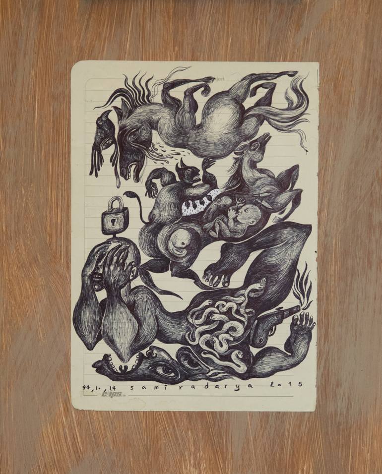 Original Black & White Still Life Painting by Samira Darya