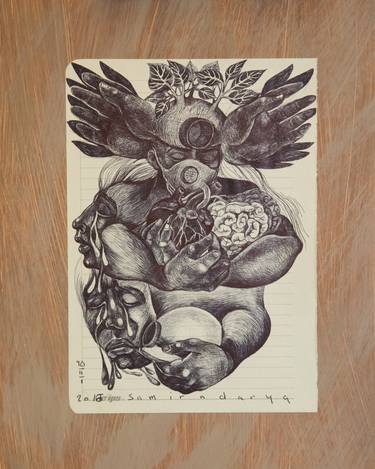 Original Black & White Still Life Painting by Samira Darya