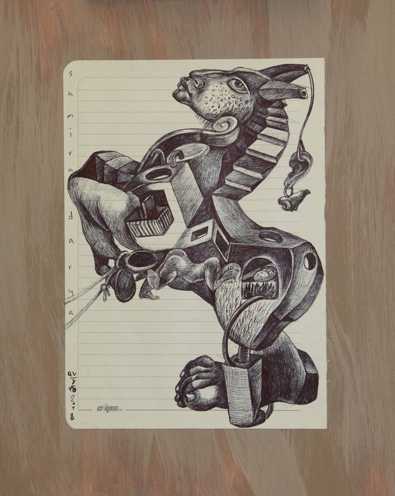 Original Black & White Still Life Painting by Samira Darya