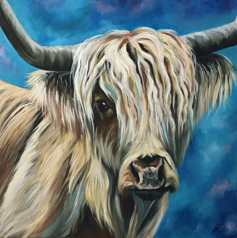 Highland Cow Painting by Lu Kuznetsova Saatchi Art