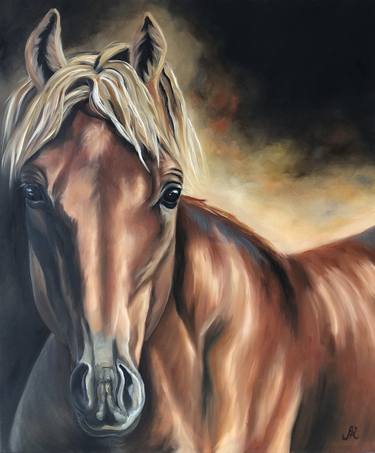 Print of Figurative Horse Paintings by Lu Kuznetsova