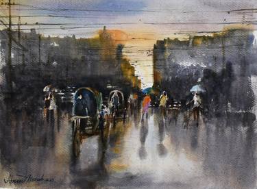 Original Expressionism Cities Paintings by Ahsan Habib