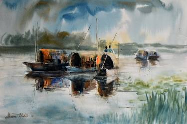 Original Fine Art Boat Paintings by Ahsan Habib