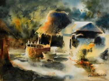 Original Rural life Paintings by Ahsan Habib