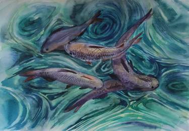 Print of Realism Fish Paintings by olga markichova