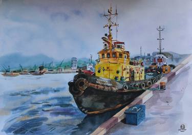 Print of Realism Ship Paintings by olga markichova