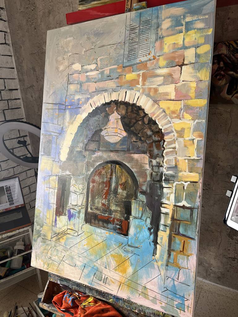 Original Architecture Painting by Maria Kireev