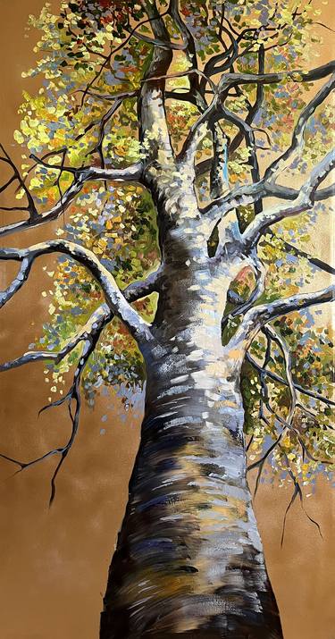 Original Expressionism Tree Paintings by Maria Kireev