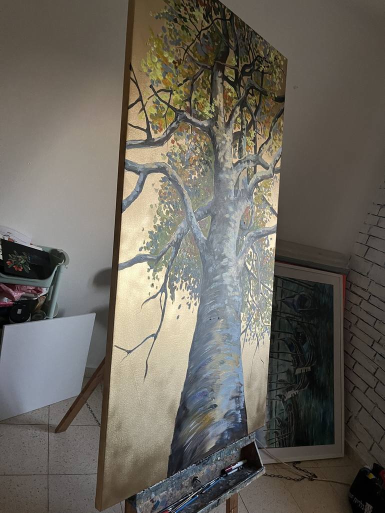 Original Expressionism Tree Painting by Maria Kireev