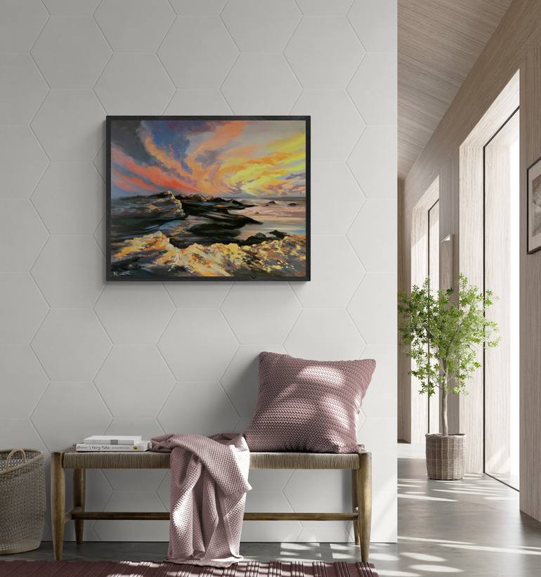 Original Expressionism Seascape Painting by Maria Kireev