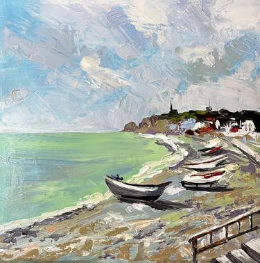 Print of Expressionism Beach Paintings by Maria Kireev