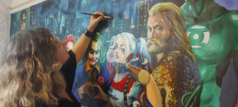 Original Pop Art Cartoon Painting by Maria Kireev