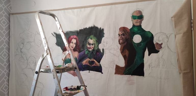 Original Pop Art Cartoon Painting by Maria Kireev