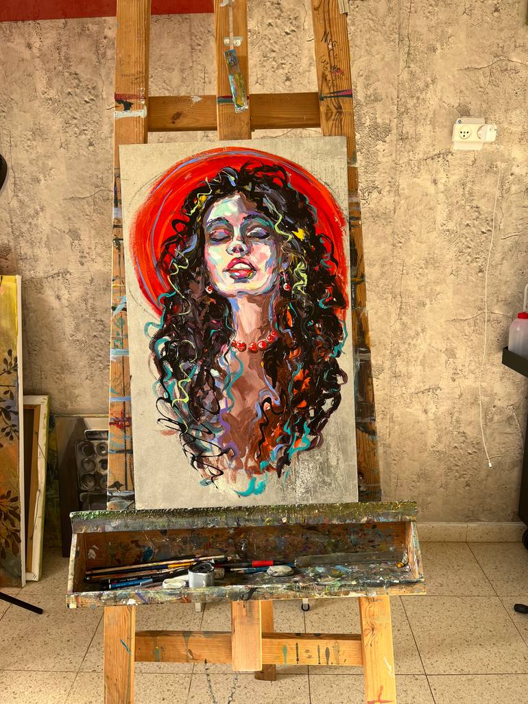 Original Expressionism People Painting by Maria Kireev