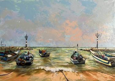 Print of Boat Paintings by Maria Kireev
