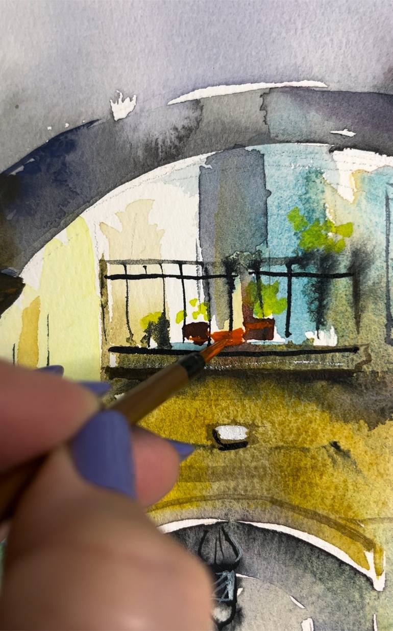 Original Realism Cities Painting by Maria Kireev