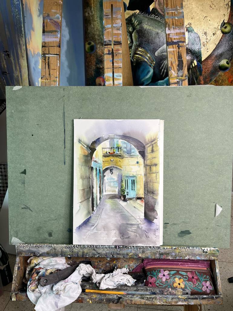 Original Realism Cities Painting by Maria Kireev