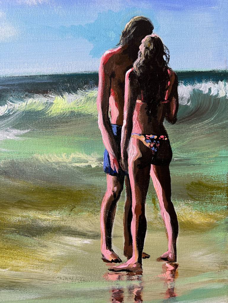 Original Figurative Beach Painting by Maria Kireev