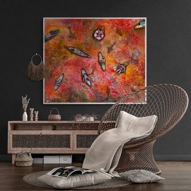 Original Abstract Expressionism People Painting by Maria Kireev