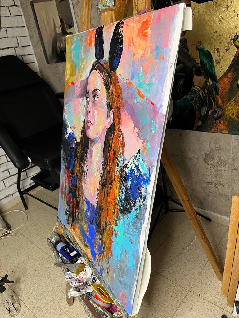 Original Expressionism People Painting by Maria Kireev