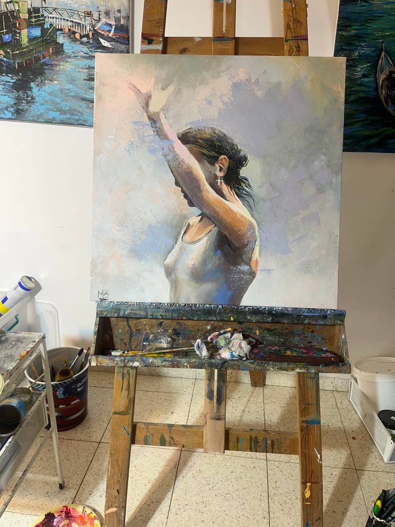 Original Figurative People Painting by Maria Kireev