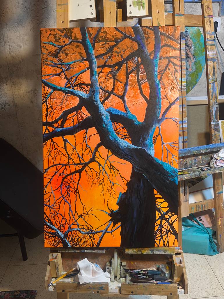 Original Expressionism Landscape Painting by Maria Kireev