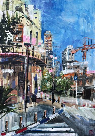 Original Expressionism Architecture Painting by Maria Kireev