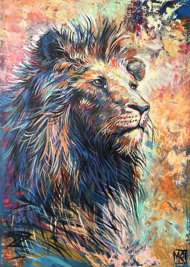 Original Expressionism Animal Painting by Maria Kireev