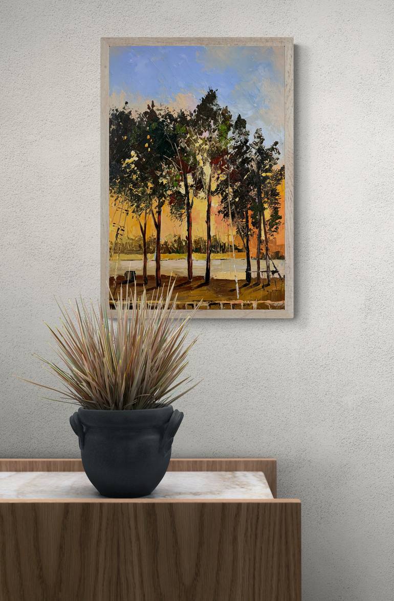 Original Expressionism Landscape Painting by Maria Kireev