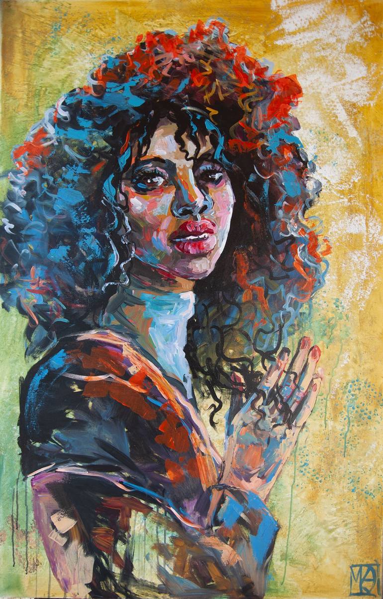 Curly hair Painting by Maria Kireev | Saatchi Art