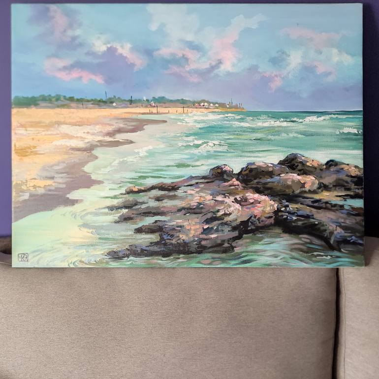 Original Impressionism Seascape Painting by Maria Kireev