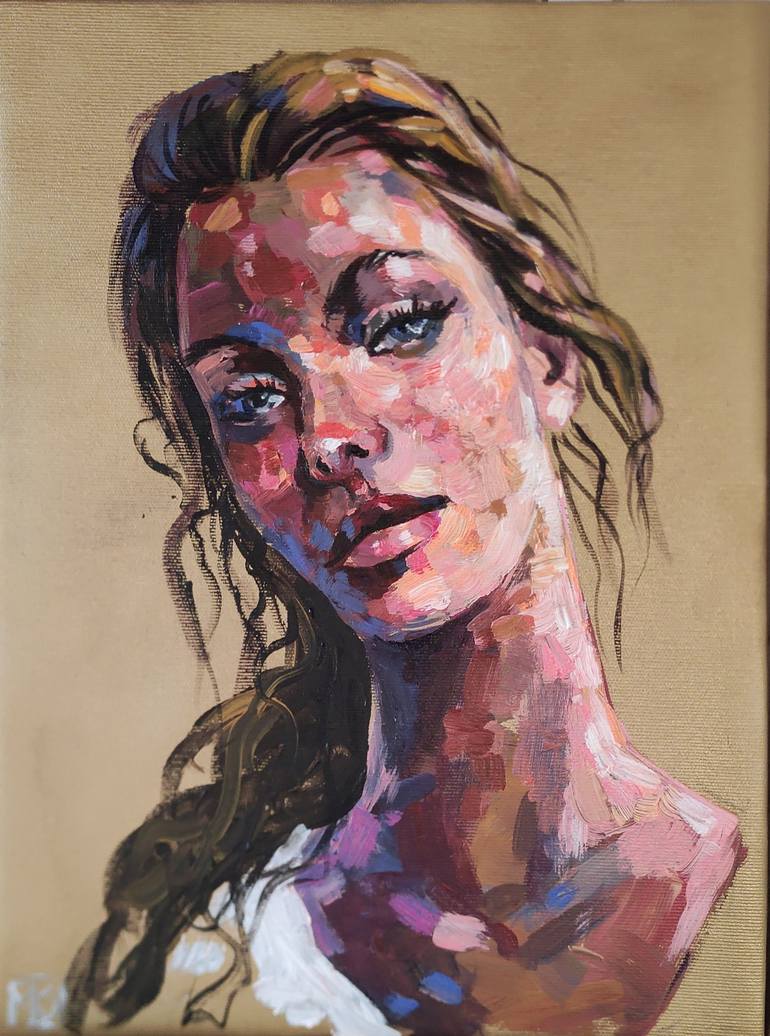 Pretty girl Painting by Maria Kireev | Saatchi Art