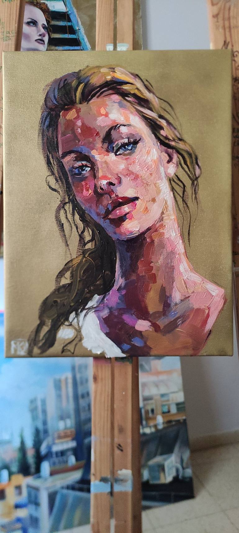 Original People Painting by Maria Kireev