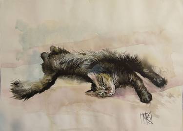 My lovely watercolor cat. thumb