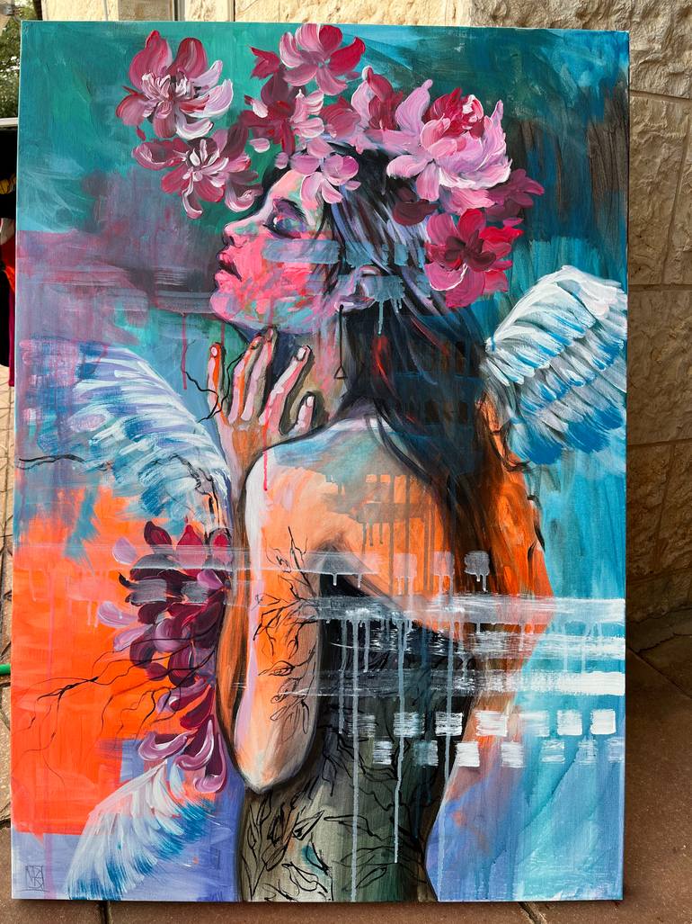 Original Expressionism People Painting by Maria Kireev