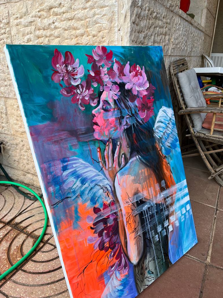 Original Expressionism People Painting by Maria Kireev