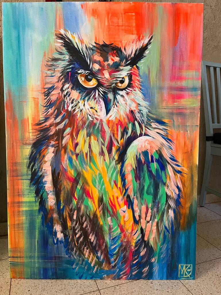 Original Expressionism Animal Painting by Maria Kireev
