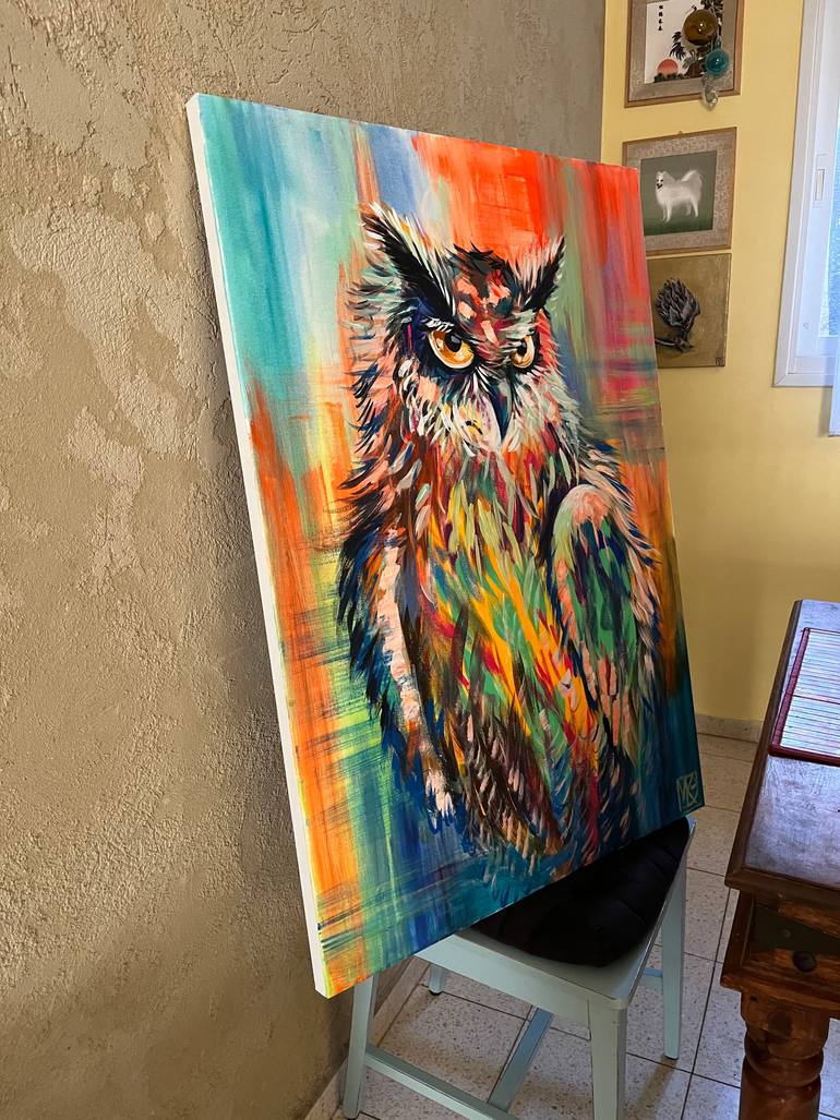 Original Expressionism Animal Painting by Maria Kireev