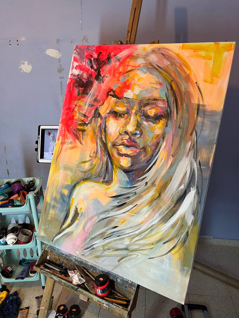 Original Expressionism People Painting by Maria Kireev