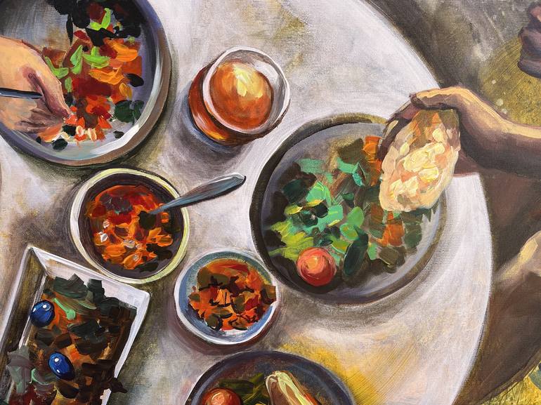 Original Expressionism Food & Drink Painting by Maria Kireev