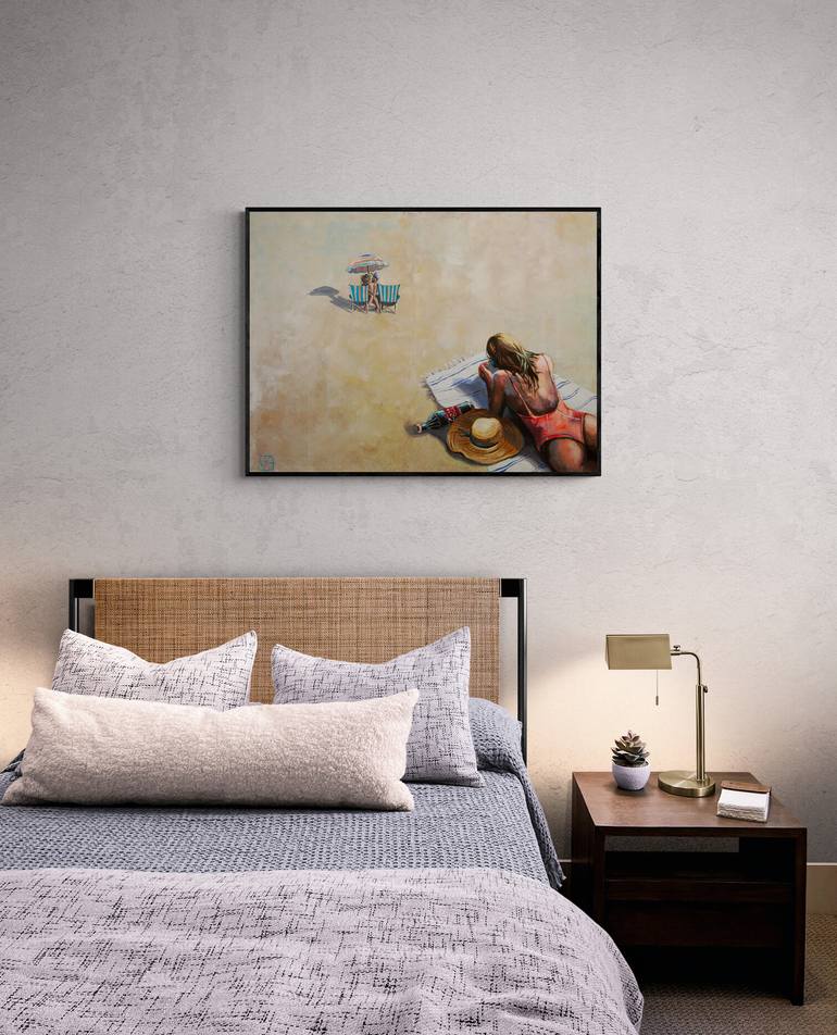 Original Figurative Beach Painting by Maria Kireev