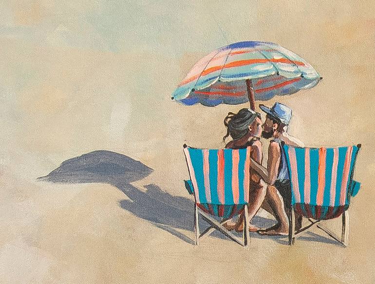 Original Figurative Beach Painting by Maria Kireev