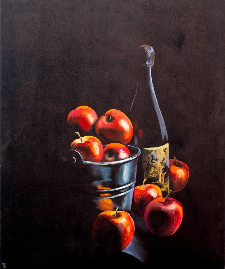Original Fine Art Food & Drink Painting by Maria Kireev