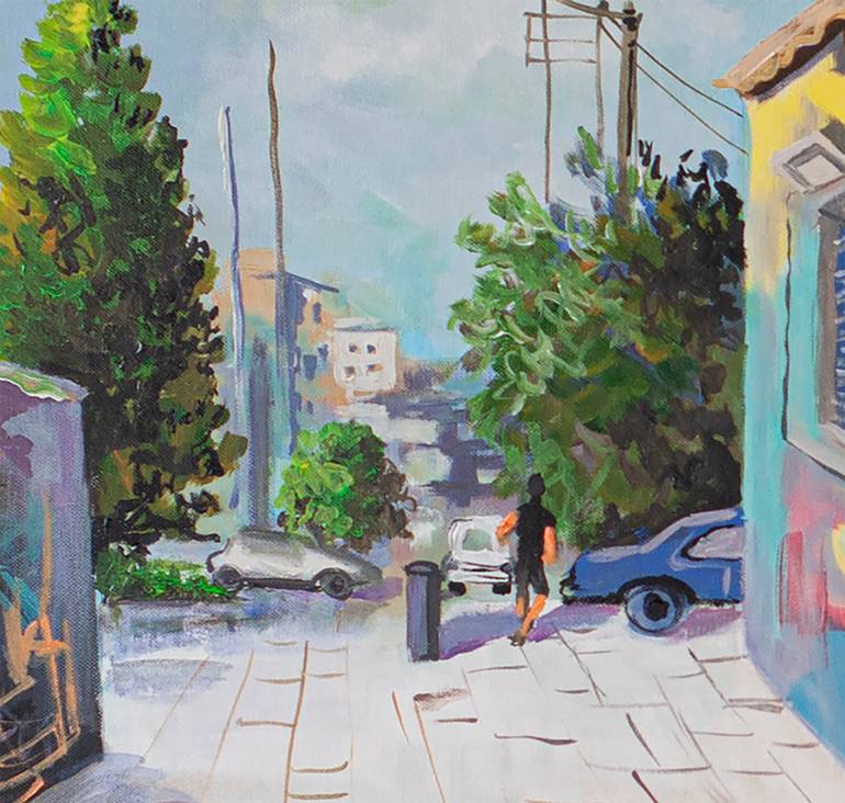 Original Street Art Landscape Painting by Maria Kireev
