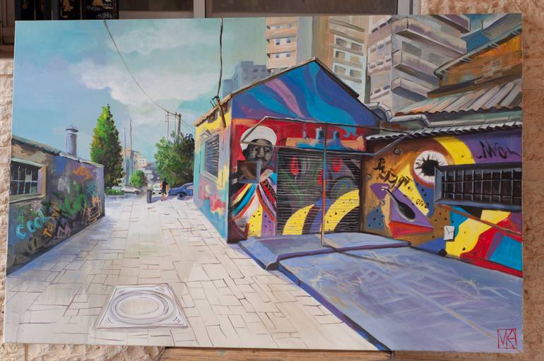 Original Street Art Landscape Painting by Maria Kireev